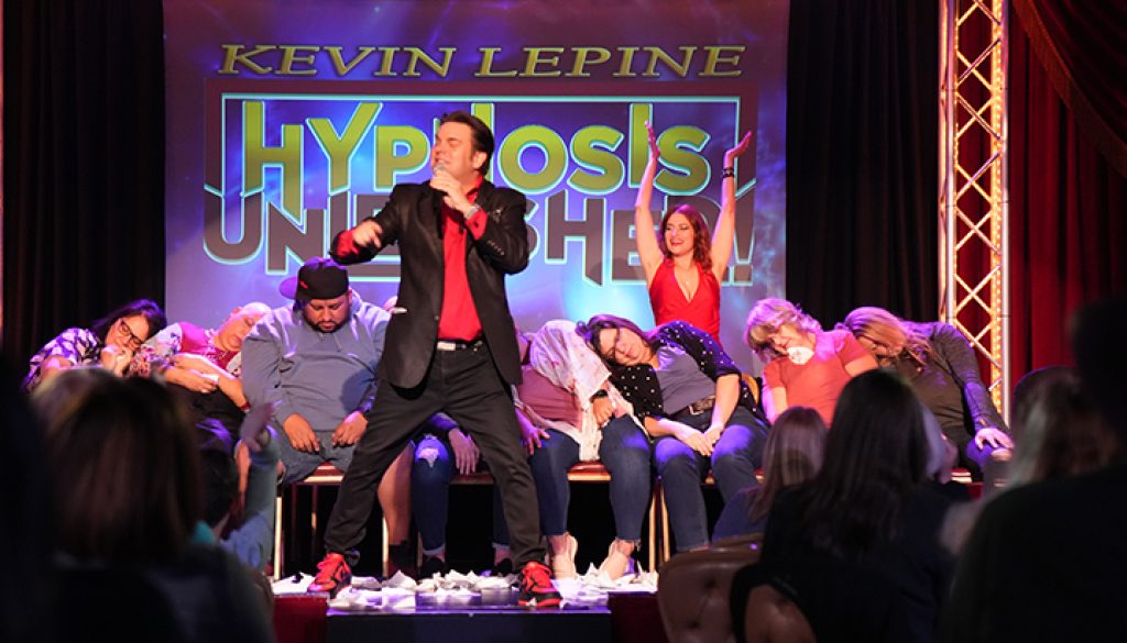 Kevin Lepine brings the energy to Hypnosis Unleashed, the number one comedy and hypnosis show in Downtown Las Vegas at the Four Queens on Fremont Street.