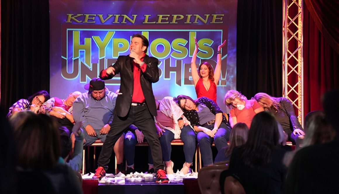 Kevin Lepine brings the energy to Hypnosis Unleashed, the number one comedy and hypnosis show in Downtown Las Vegas at the Four Queens on Fremont Street.