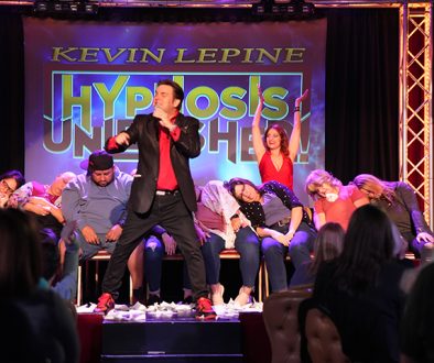 Kevin Lepine brings the energy to Hypnosis Unleashed, the number one comedy and hypnosis show in Downtown Las Vegas at the Four Queens on Fremont Street.