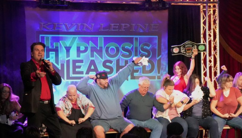 Hypnosis Unleashed, Vegas' Favorite Comedy and Hypnosis Show, takes you from audience volunteer to comedy champion in Hypnosis Unleashed, the must see adult comedy show in Downtown Las Vegas at the four Queens on Fremont Street.