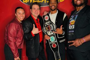Hypnosis Unleashed the #1 Comedy Hypnosis Show in Vegas welcomes NFL Raiders players Jeff Foreman (WR) and Tomari Fox (DT). You never know who is going to volunteer and be a star in Vegas' longest running Comedy Hypnosis, Hypnosis Unleashed at the 4 Queens Hotel on Fremont Street in downtown Vegas, the best value in entertainment.